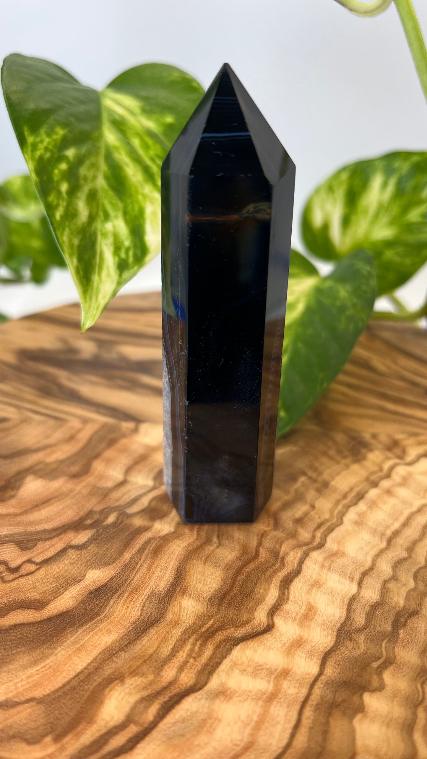 Schwarzer Achat Turm (#5)