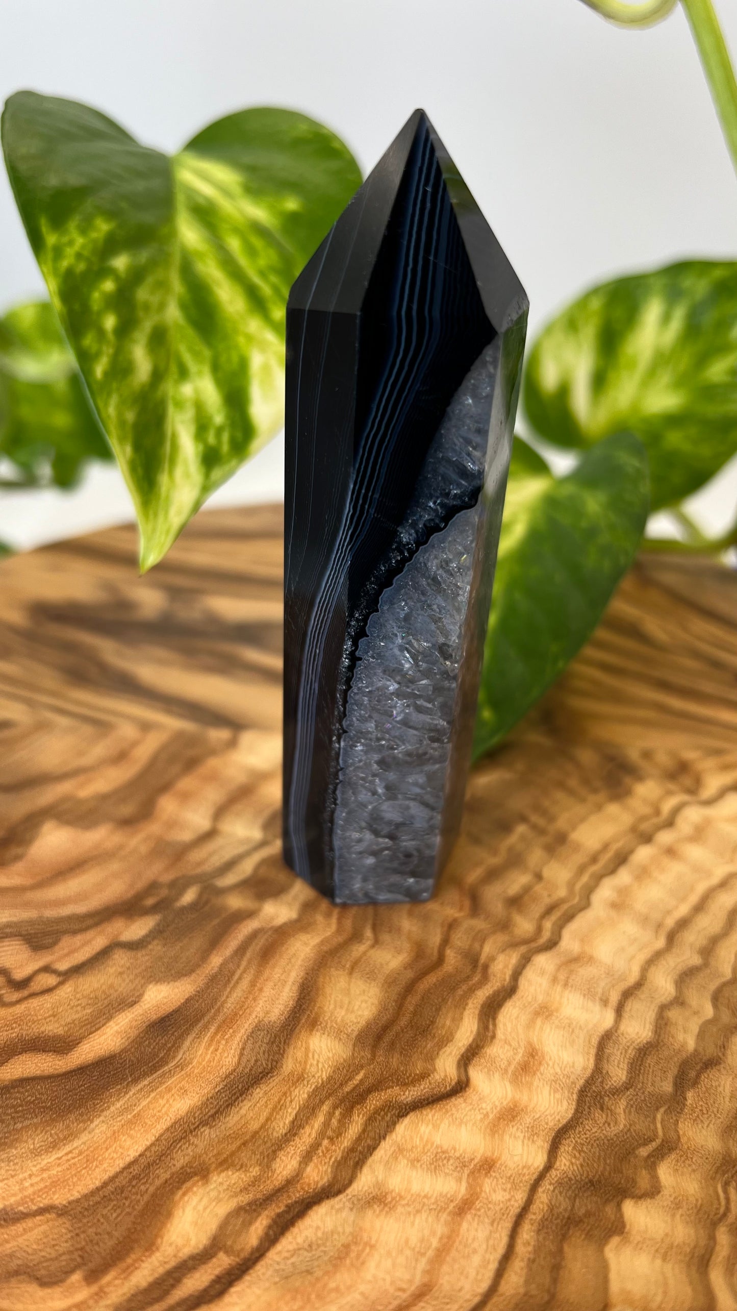 Schwarzer Achat Turm (#5)