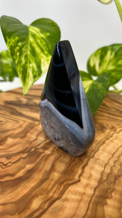 Schwarze Achat Flamme (#4)