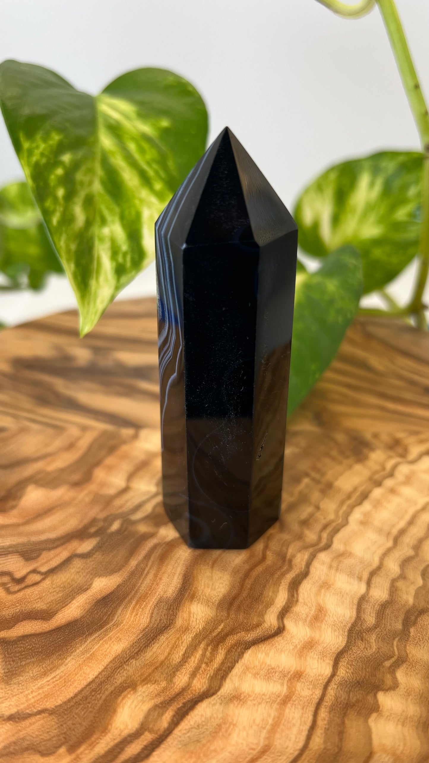 Schwarzer Achat Turm (#6)