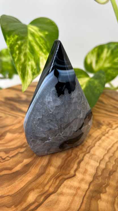 Schwarze Achat Flamme (#4)