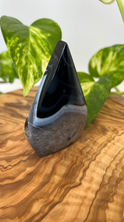 Schwarze Achat Flamme (#4)