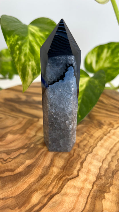 Schwarzer Achat Turm (#5)
