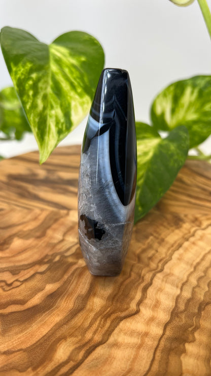 Schwarze Achat Flamme (#4)