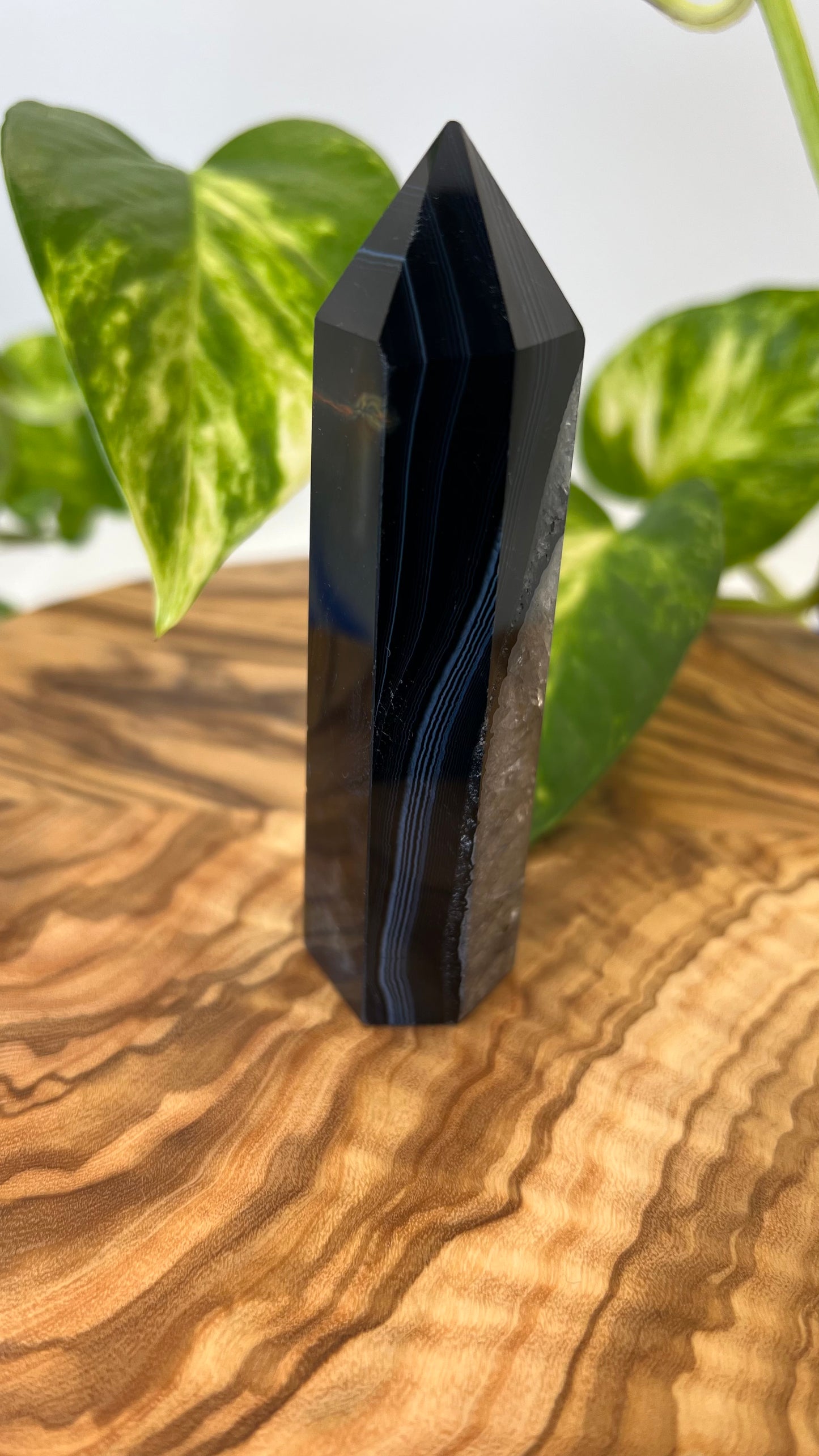 Schwarzer Achat Turm (#5)