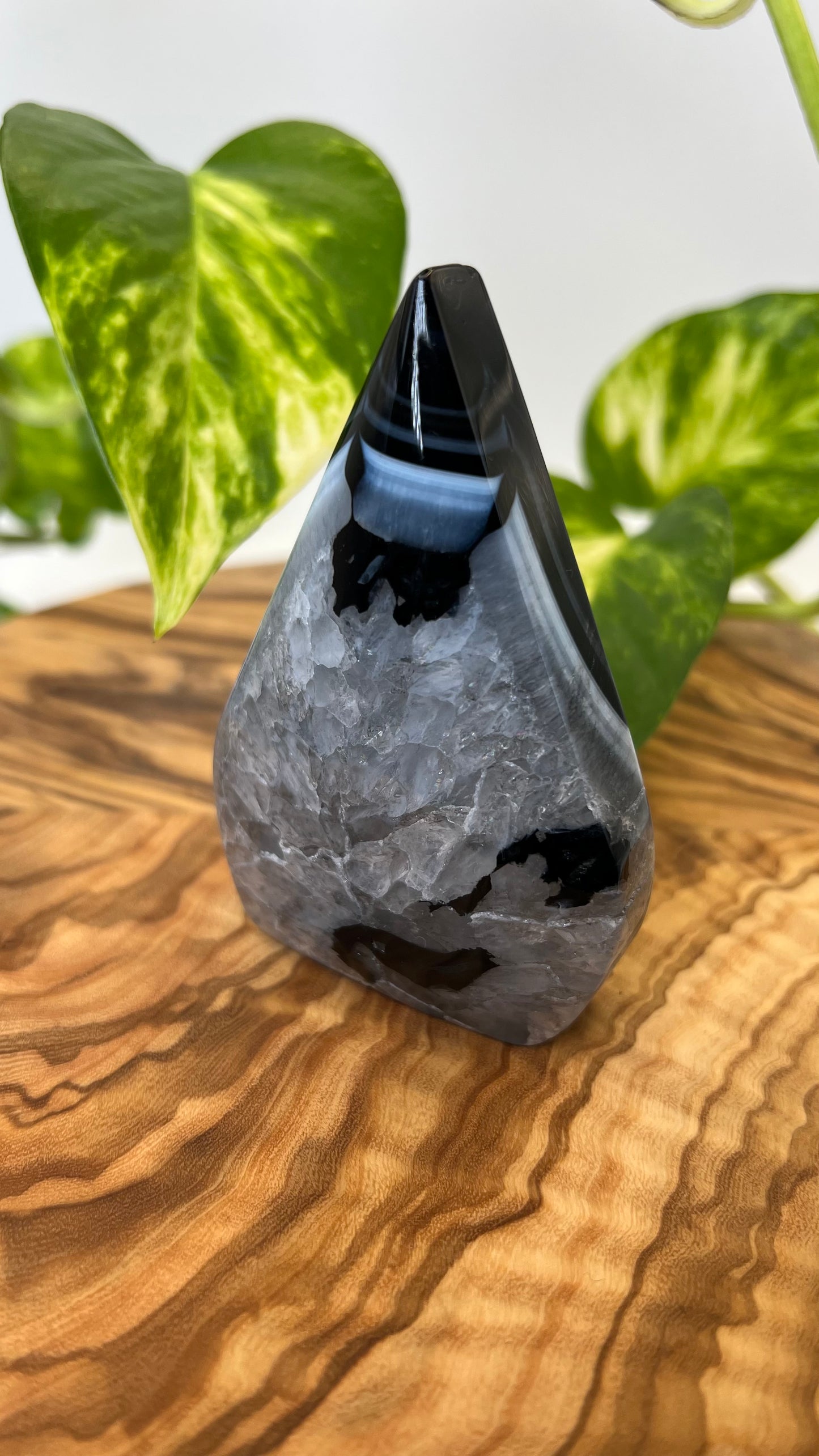 Schwarze Achat Flamme (#4)