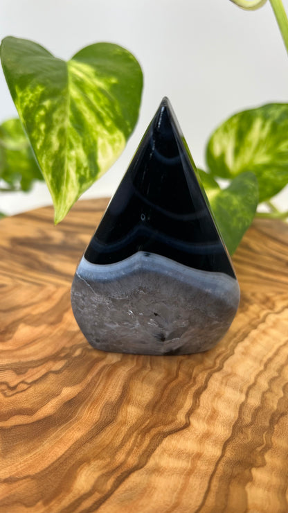 Schwarze Achat Flamme (#4)