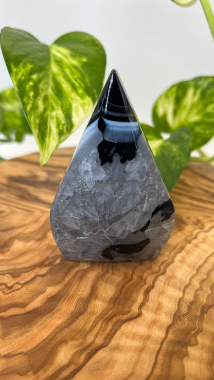 Schwarze Achat Flamme (#4)