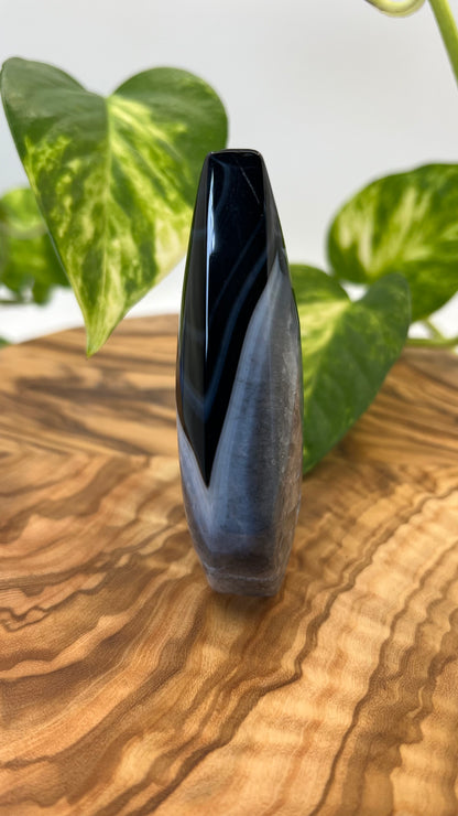 Schwarze Achat Flamme (#4)