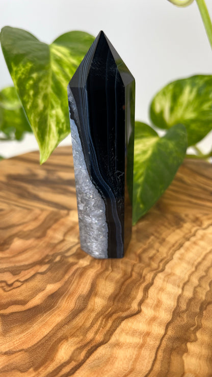 Schwarzer Achat Turm (#5)