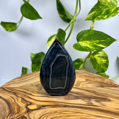 Schwarzer Achat Flamme (#1)