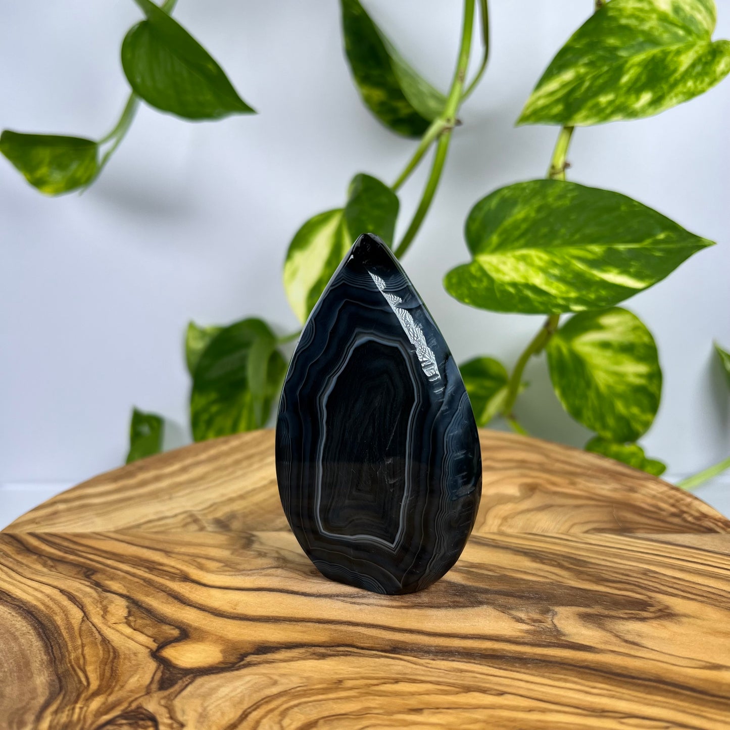 Schwarzer Achat Flamme (#1)