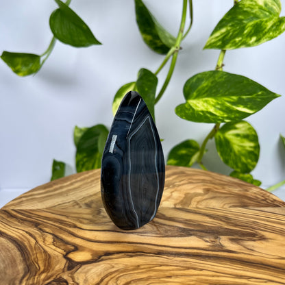 Schwarzer Achat Flamme (#1)