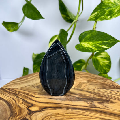 Schwarzer Achat Flamme (#1)