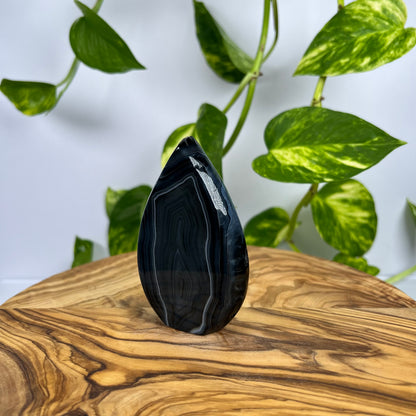 Schwarzer Achat Flamme (#1)