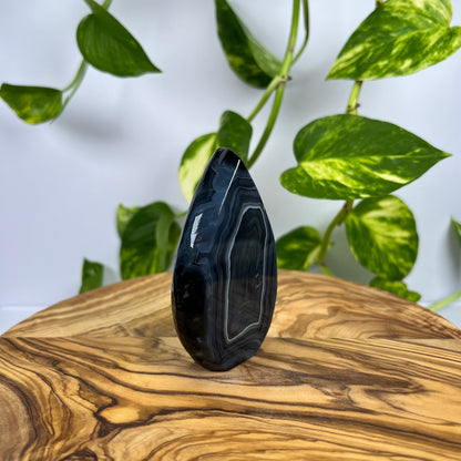 Schwarzer Achat Flamme (#1)