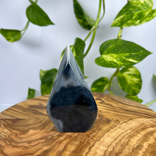 Schwarzer Achat Flamme (#2)