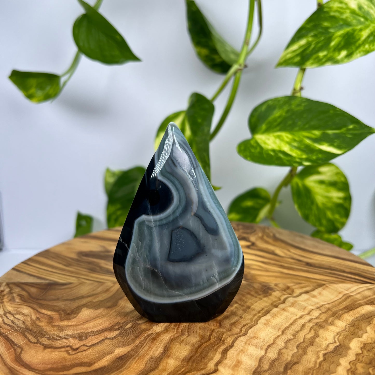 Schwarzer Achat Flamme (#3)