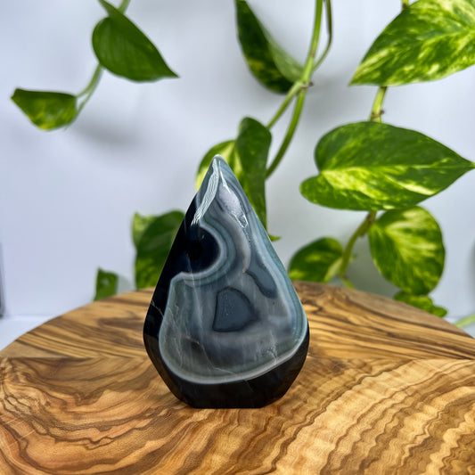 Schwarzer Achat Flamme (#3)