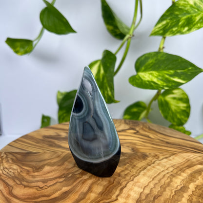 Schwarzer Achat Flamme (#3)