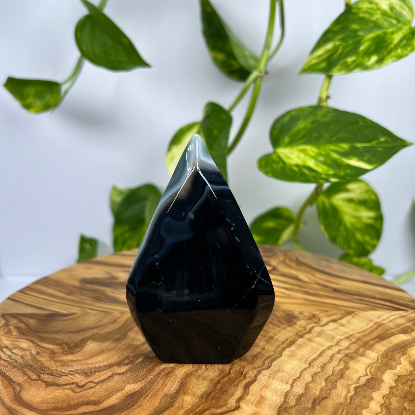 Schwarzer Achat Flamme (#3)