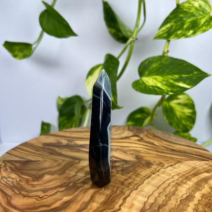 Schwarzer Achat Flamme (#3)