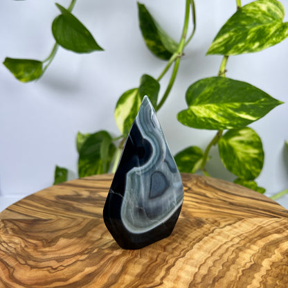 Schwarzer Achat Flamme (#3)